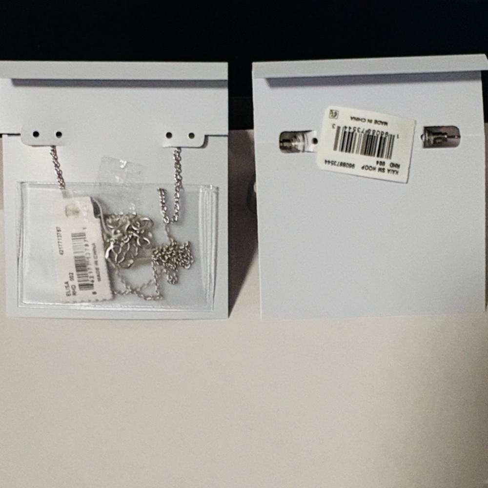 NWT Lot of 2x [Kendra Scott] Kaia Hoop Earrings & Elisa Pendant Necklace, Silver - Picture 6 of 12